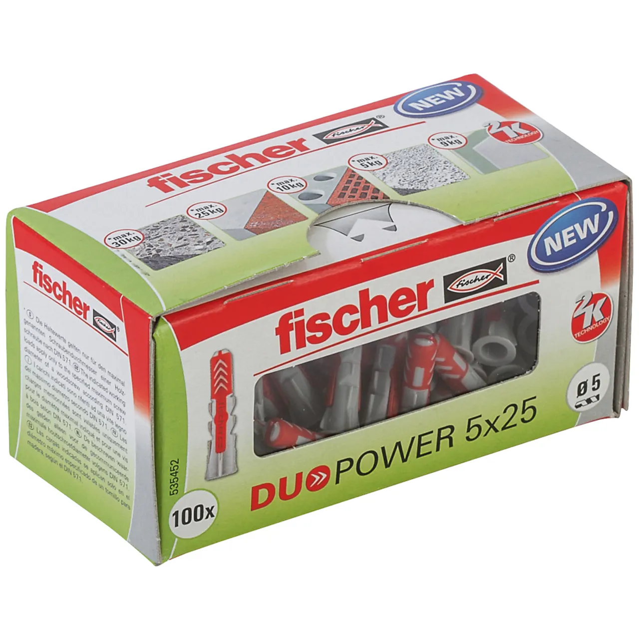 Plugg universal DuoPower 5x25 mm 100 stk null - 5x25 - 2 - Miniatyr