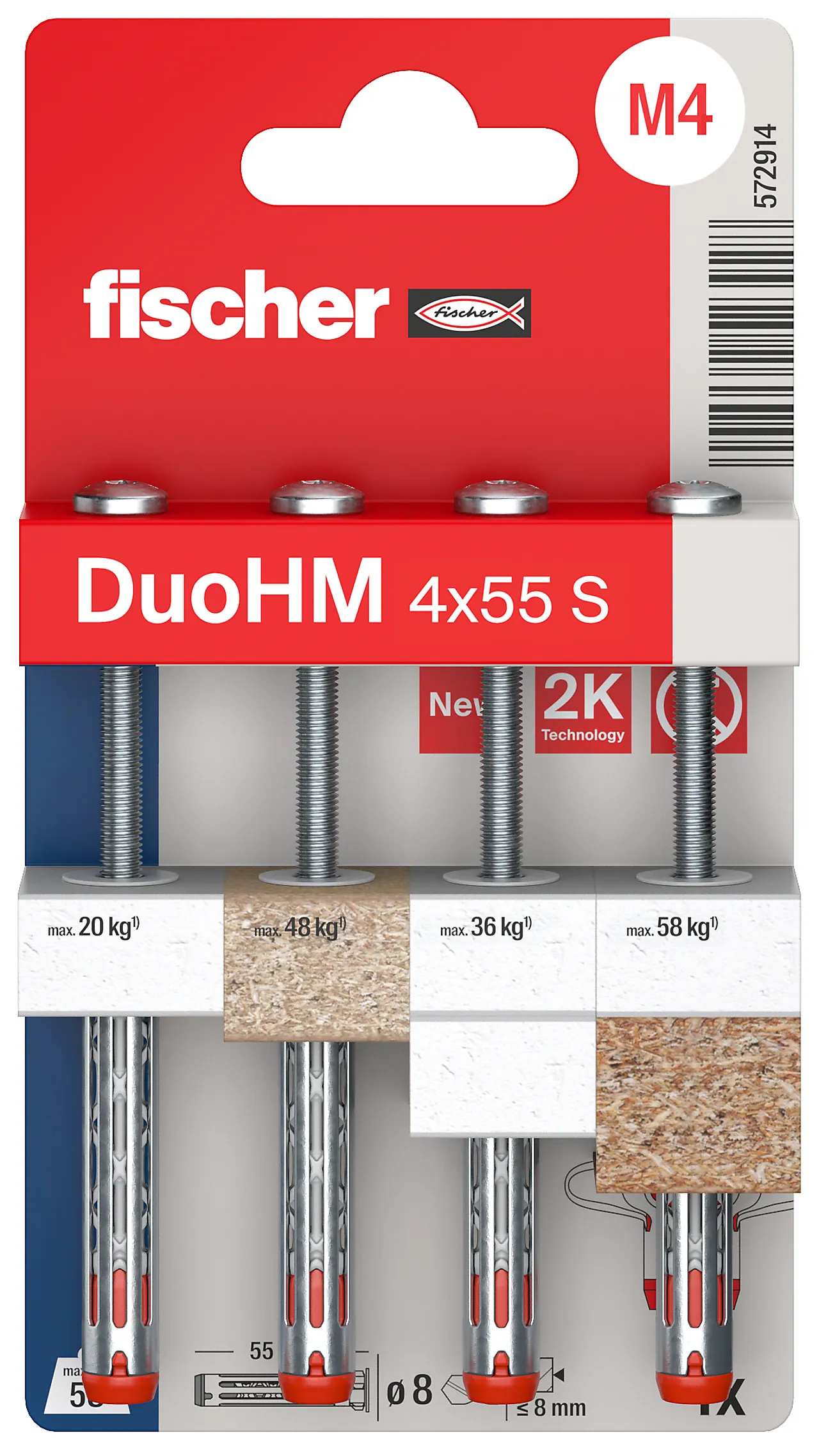 Plateanker DuoHM 4x55 mm 4 stk null - 4x55 - 2 - Miniatyr