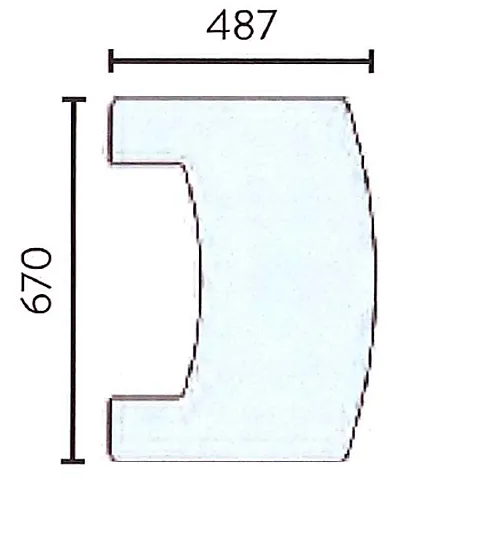 Gulvplate glass 670 x 487 mm