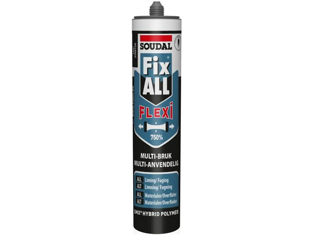 Fugem ms flexi 290ml - sort soudal fix all flexi 290ml Fugem ms flexi 290ml - sort soudal fix all flexi 290ml
