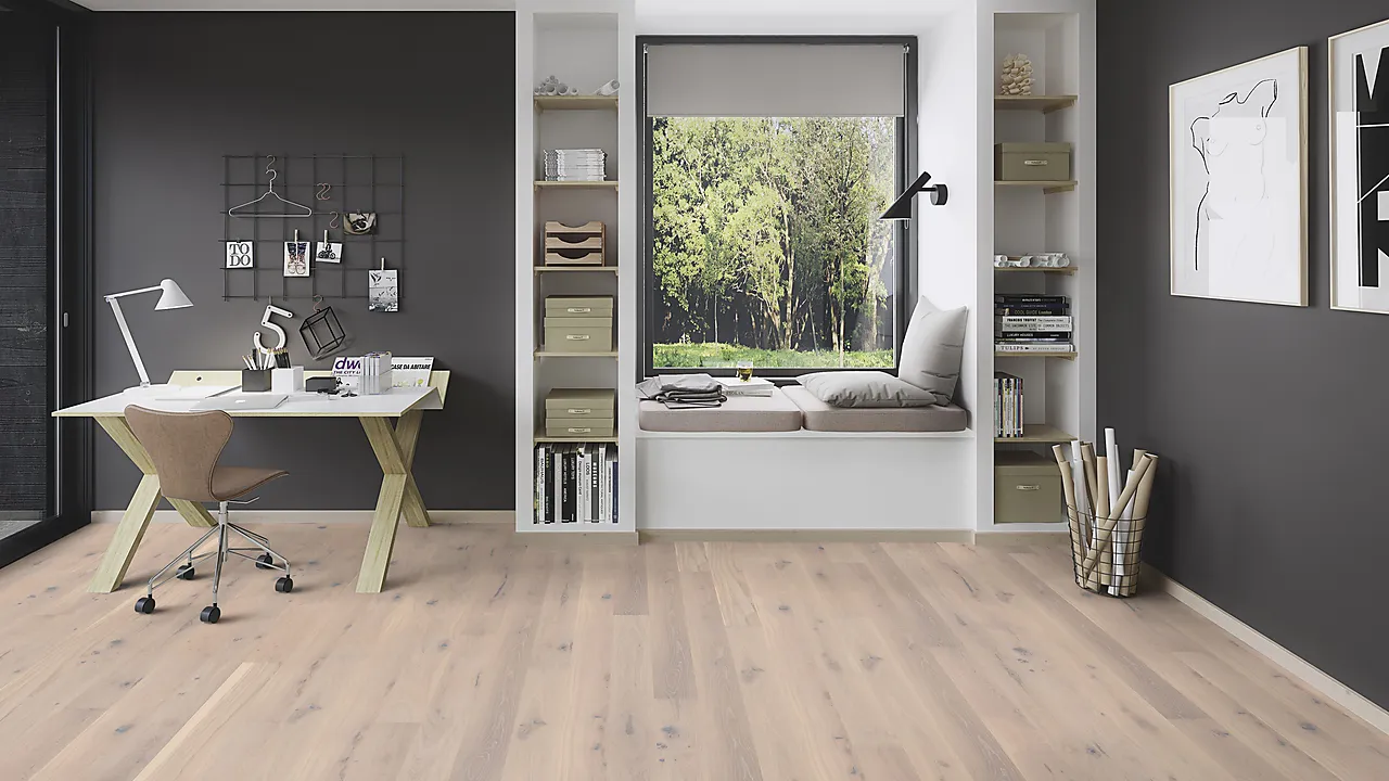 Boen parkett Eik Pale White Plank Live Pure lakk Boen parkett Eik Pale White Plank Live Pure lakk
