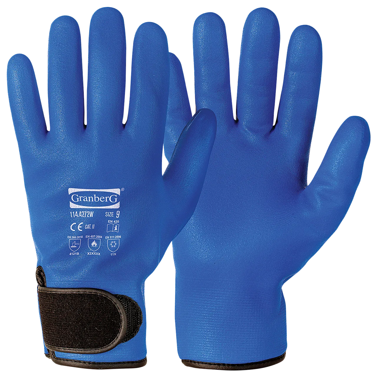 Monteringshanske Nitril blå foret str 8