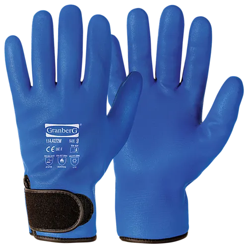 Monteringshanske Nitril blå foret str 11