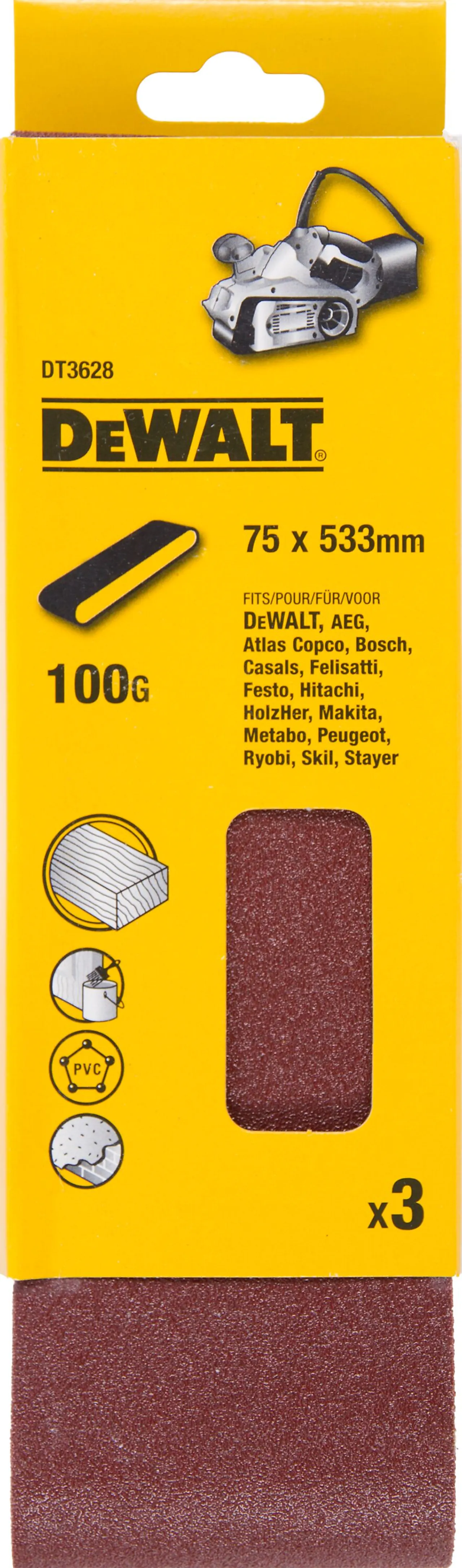 Slipebånd DT3628 75x533 mm 100K null - 75x533 - 2 - Miniatyr