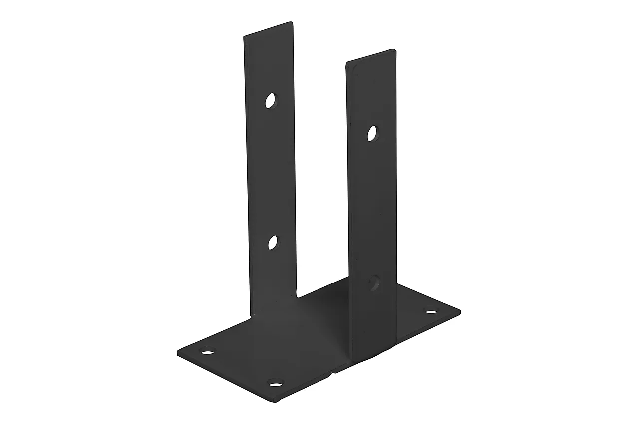 Stolpefot m/plate 90mm sort Stolpefot m/plate 90mm sort