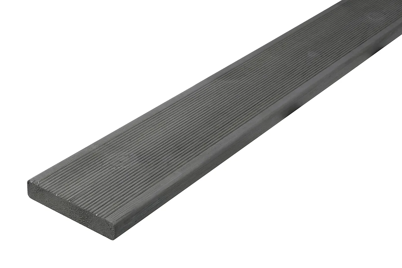 Terrassebord royalimpregnert grå furu Uno rillet 28x145 mm Terrassebord royalimpregnert grå furu Uno rillet 28x145 mm