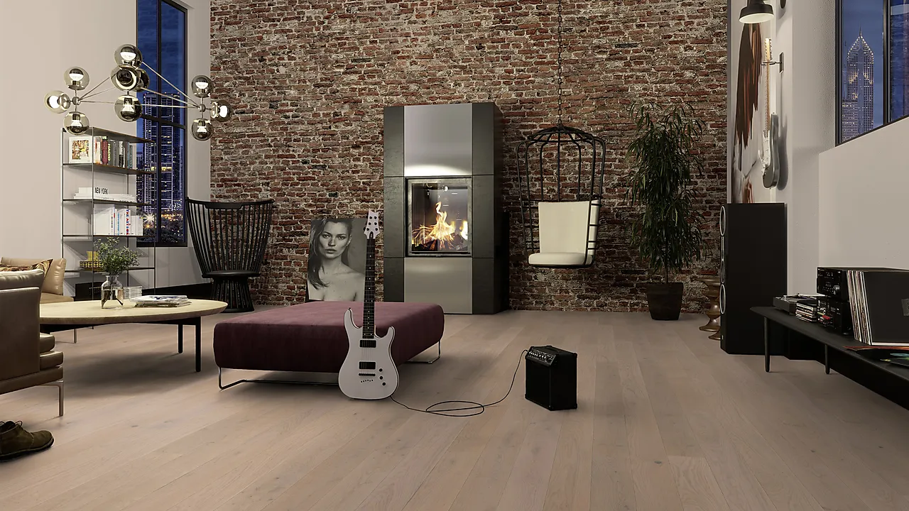 Parkett 1-stav eik fresh white live matt plus null - null - 2 - Miniatyr