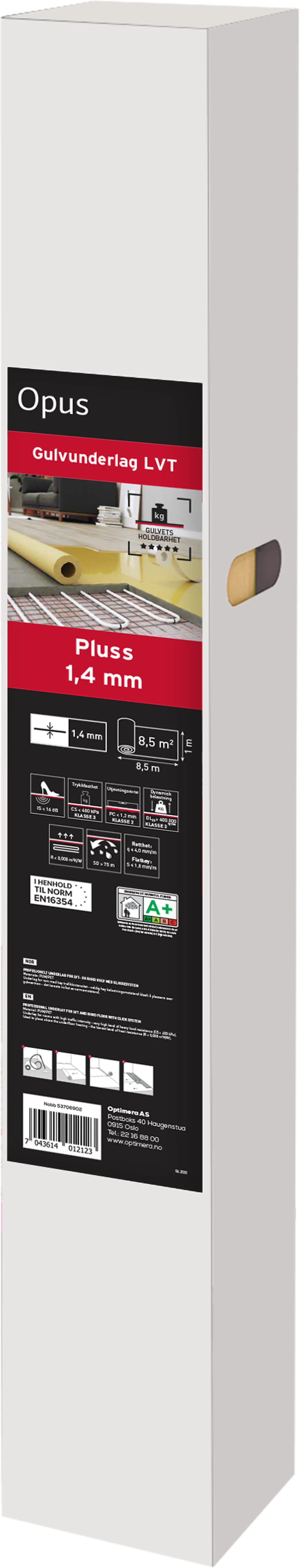 Gulvunderlag Pluss 1,4 mm 8,5 meter