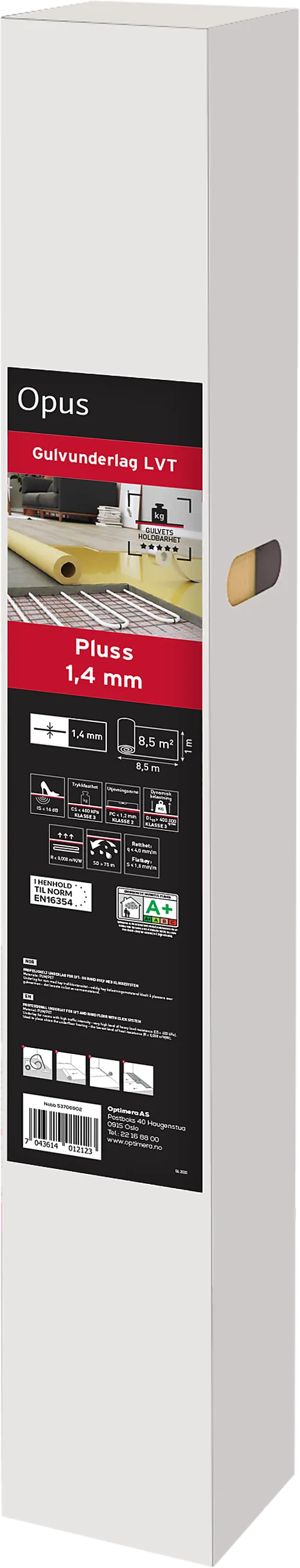 Gulvunderlag Pluss 1,4 mm 8,5 meter