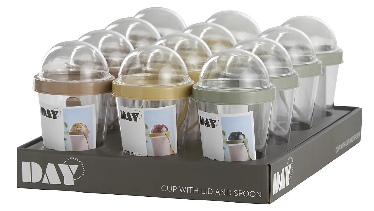 Kopp m/lokk og skje 350ml trend null - null - 3 - Miniatyr