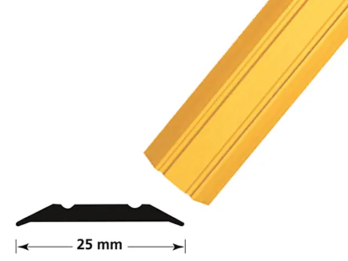 Overgangslist nr. 1 25 mm messing eloksert borret m/skruer 2 meter