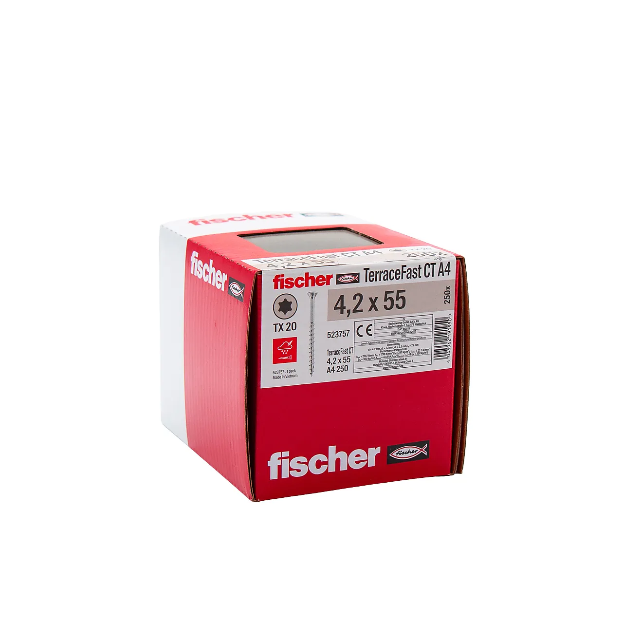 Terrasseskrue syrefast A4 TX20 4,2x56 mm 250 stk null - null - 2 - Miniatyr