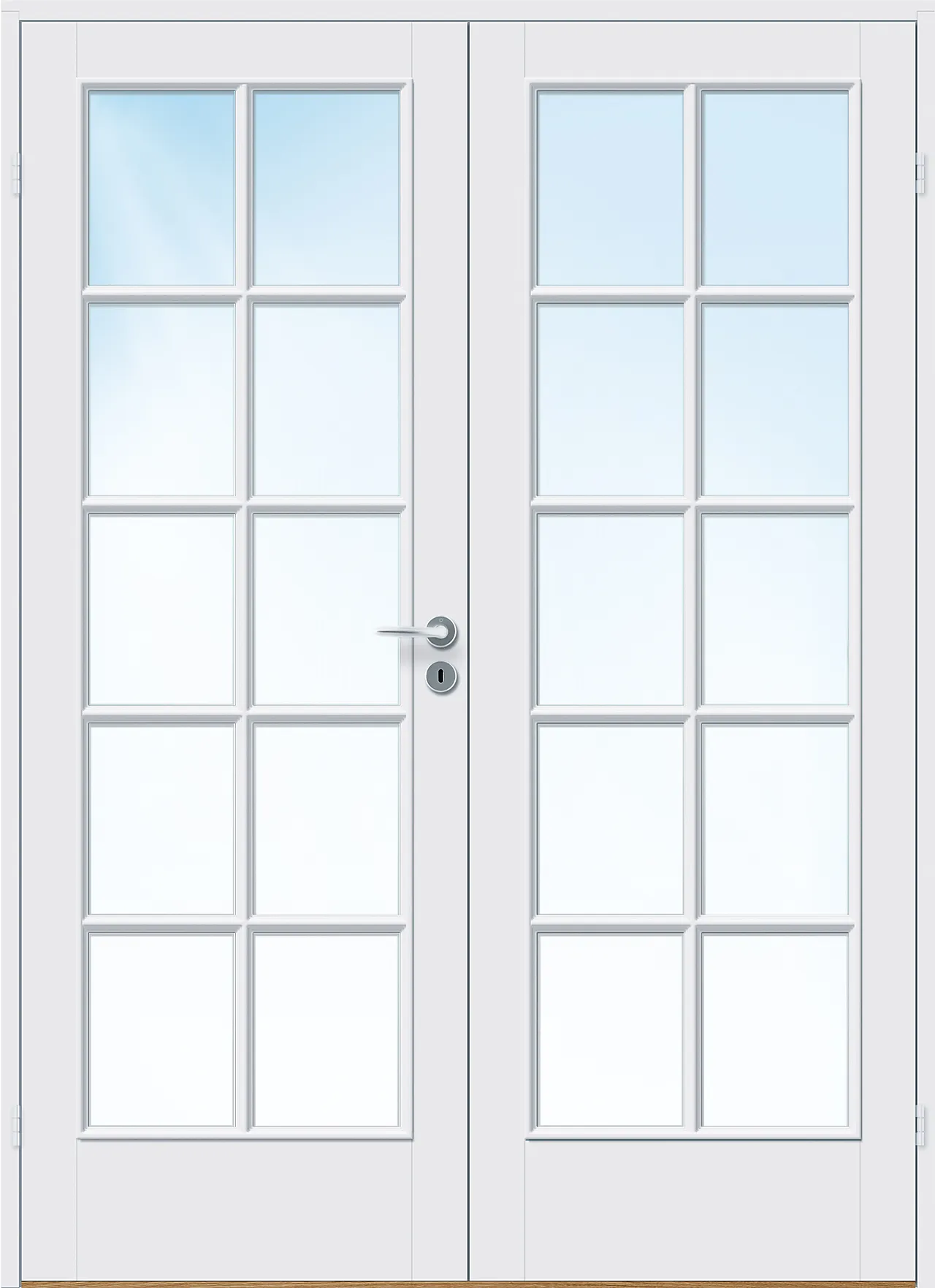 Dobbel innerdør Kari helglass hvit 153x210 cm