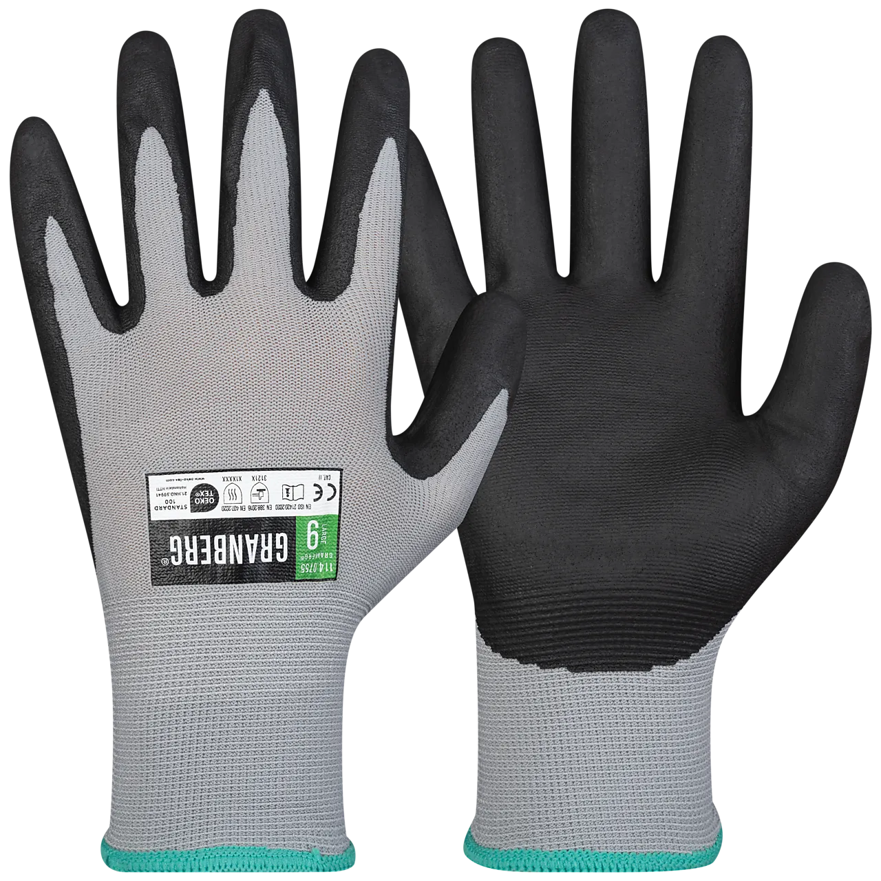Hanske nylon str 10 PU/nylonbelegg