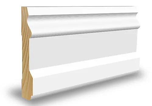 Karmlist furu profilert CW116 hvit bomull S0502-Y 15x70x4400 mm