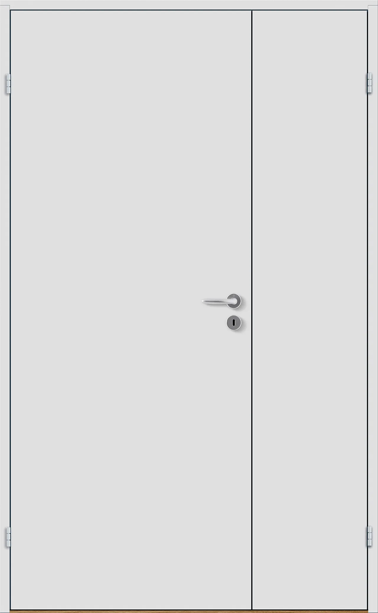 Sidefelt innerdør Sletten hvit 40x210 cm