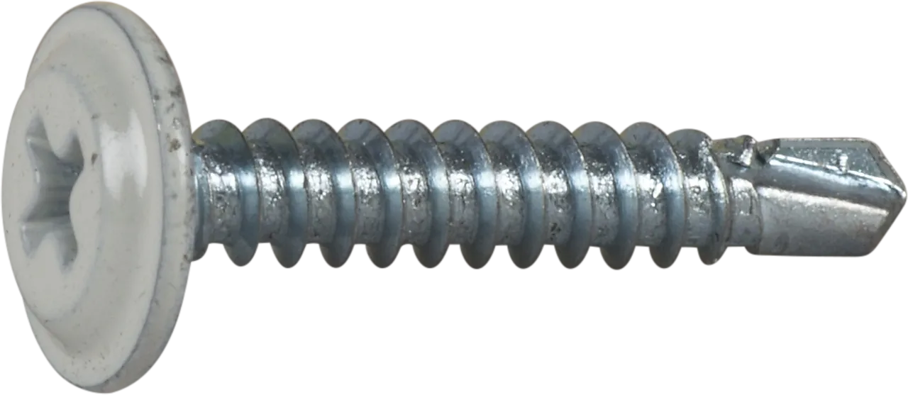 Montasjeskrue hvit 4,2x25 fzb -250 borspiss for stål blankforsinket Montasjeskrue hvit 4,2x25 fzb -250 borspiss for stål blankforsinket