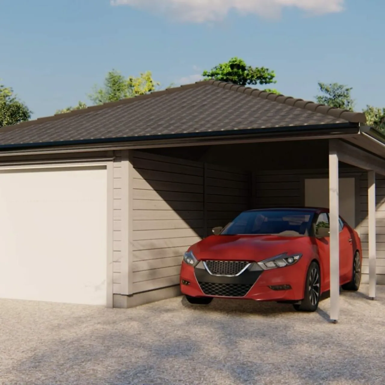 Carport dobbelgarasje Groos