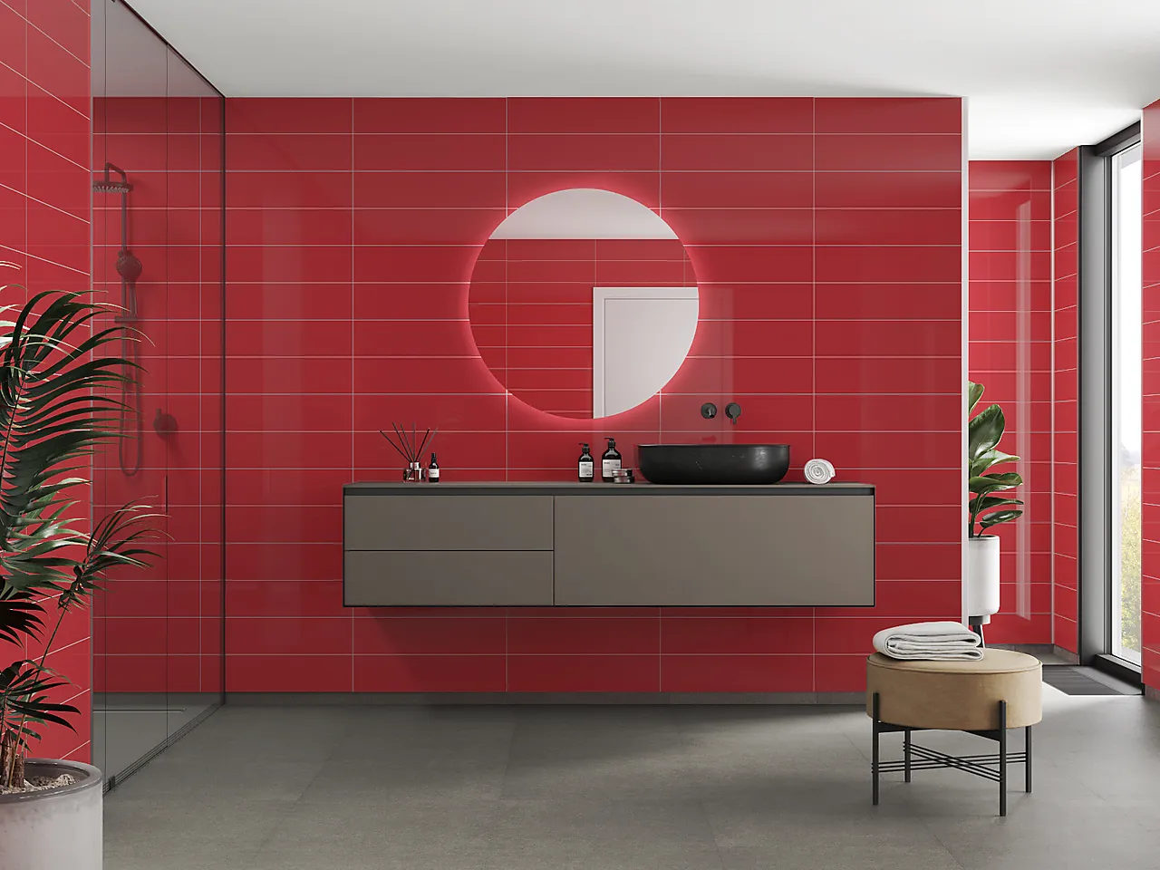 Fibo baderomsplate Red 60x15cm 10x620x2400mm