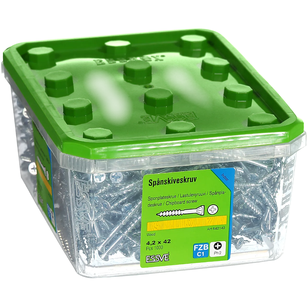 Sponplateskrue innvendig 4,2x42 fzb blankforsinket 1000 stk null - null - 3 - Miniatyr