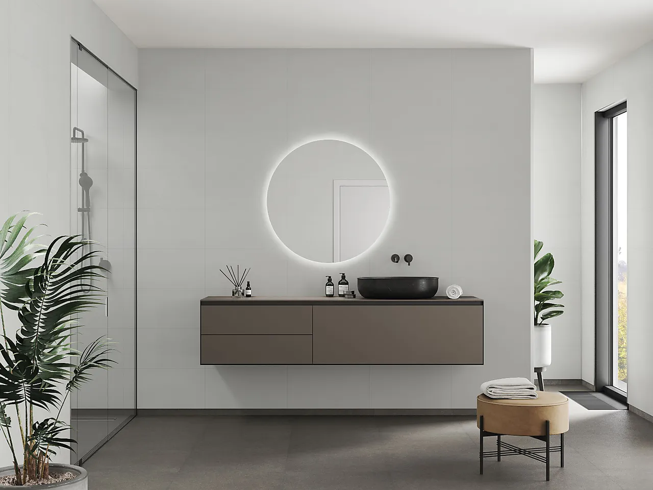 Baderomspanel 2145T 60x30cm grey cement null - 60x30 - 2 - Miniatyr