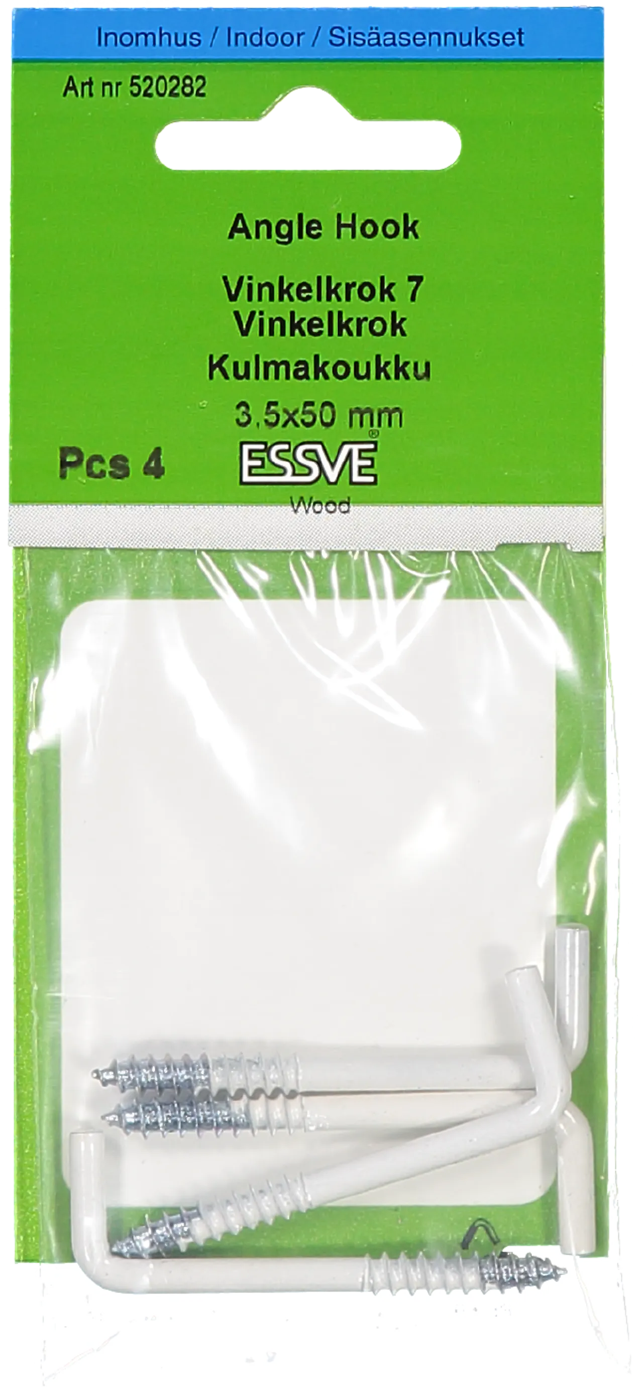 Vinkelkrok 7 hvit 50x3,5mm a-4 essve null - null - 3 - Miniatyr