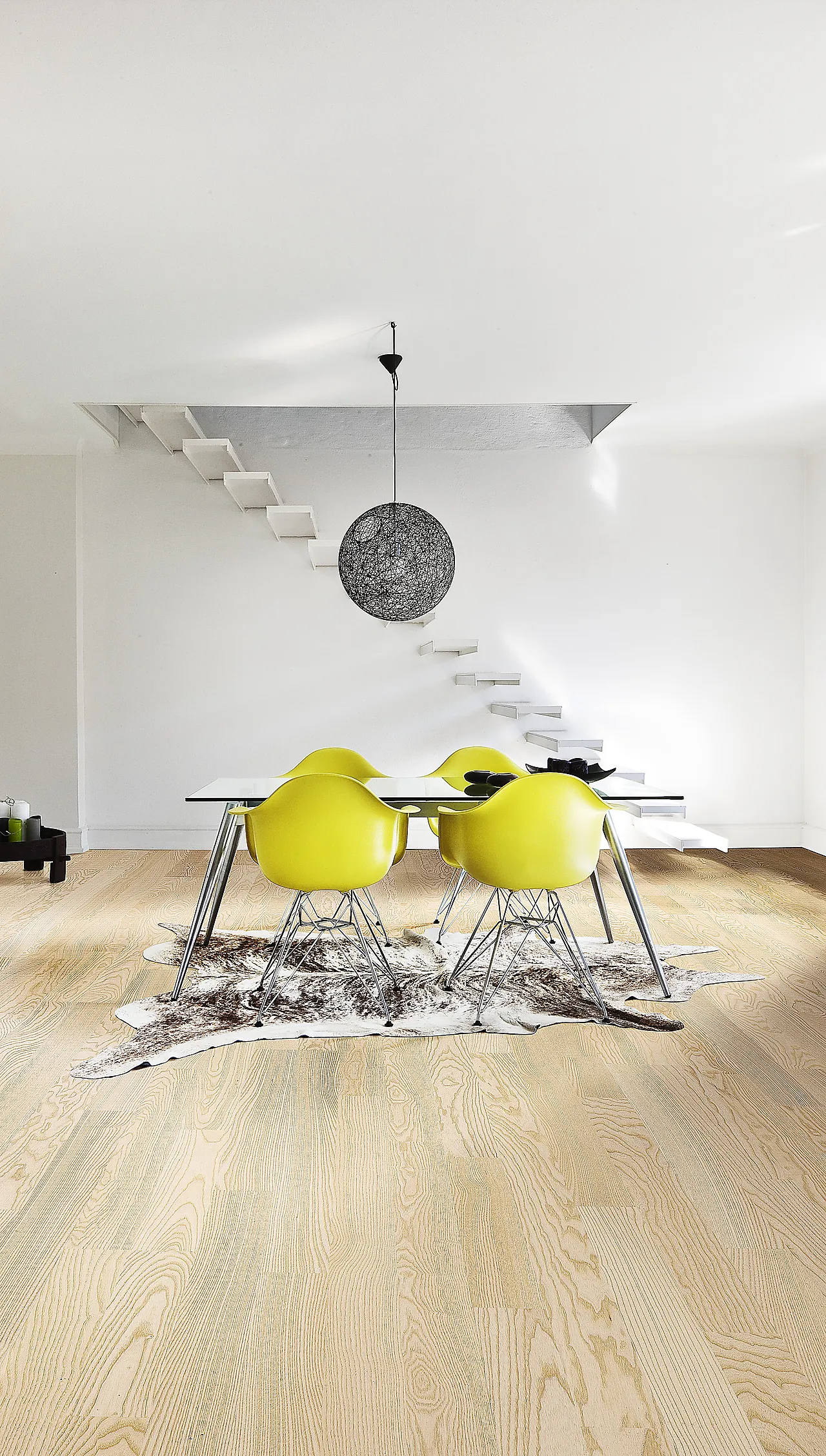 Parkett Ask Falsterbo 2-stav hvit matt null - null - 2 - Miniatyr