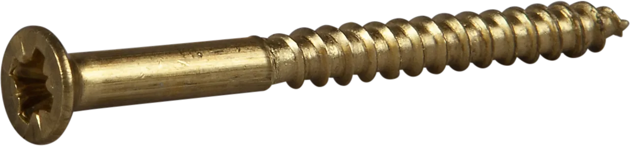 Treskrue inv sh 3,45x38messing -10 senkhode for bruk innendørs Treskrue inv sh 3,45x38messing -10 senkhode for bruk innendørs