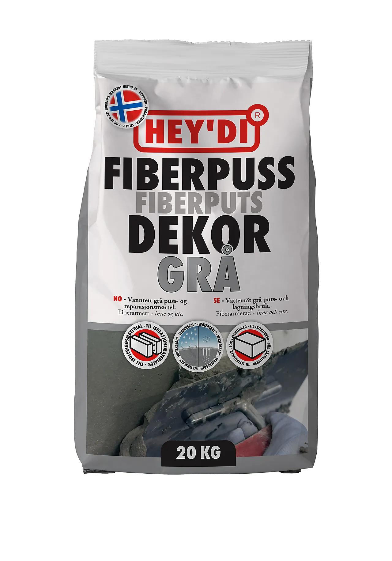 Fiberpuss dekor grå 20 kg Fiberpuss dekor grå 20 kg