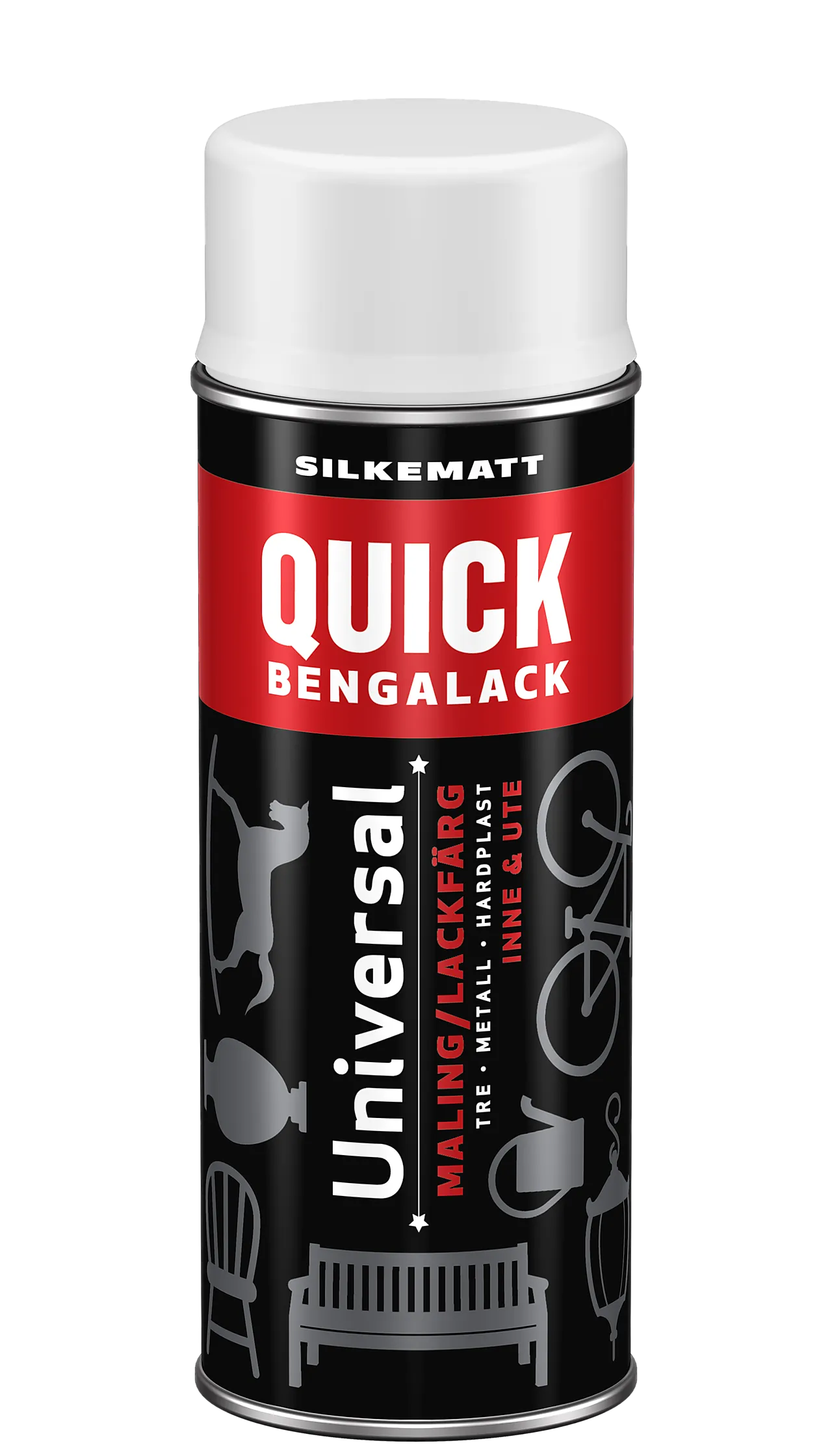 Bengalack spray klassisk hvit silkematt 400 ml
