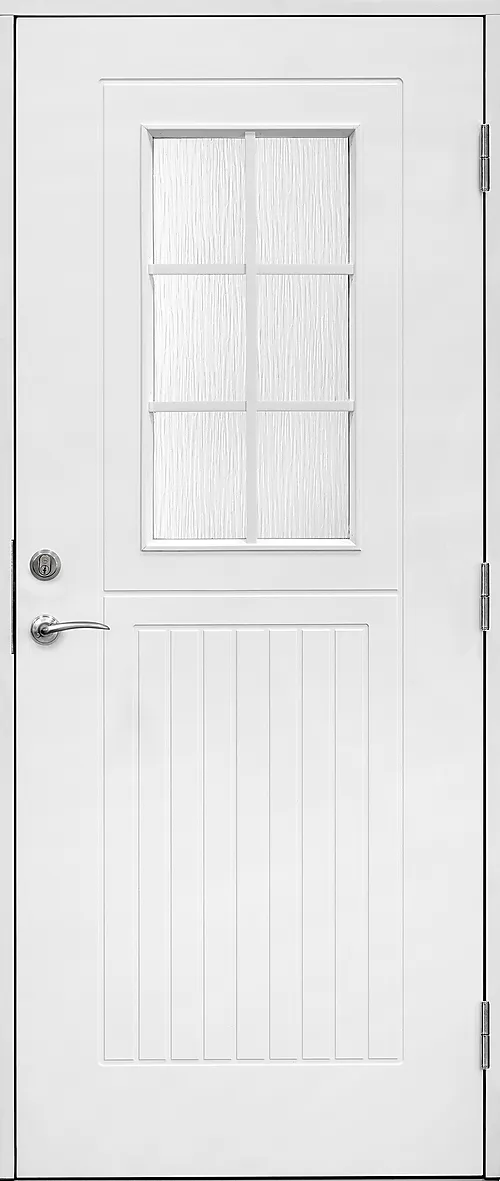Ytterdør Saga 90x210 cm med glass hvit venstre