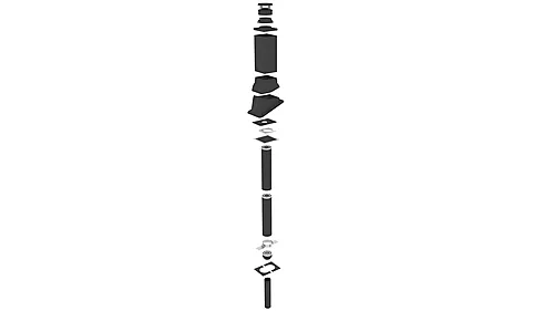 Stålpipe firkant for takstein/shingel/papp Ø150 3,5 meter