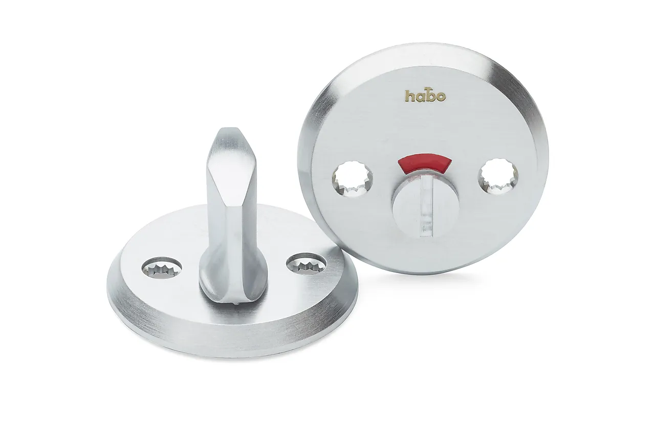 Beslag for toalettdør A265 modullås børstet krom 38-65 mm