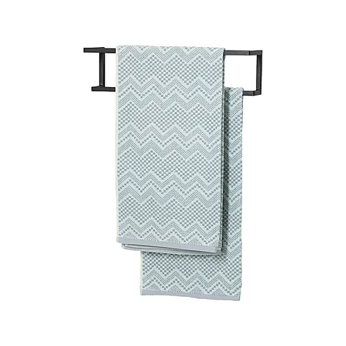 Håndklestang dobbel carre svart for veggmontering 48x12x12cm