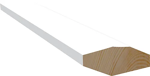 Taklist furu skrå hvit bomull S0502-Y 14X40 mm