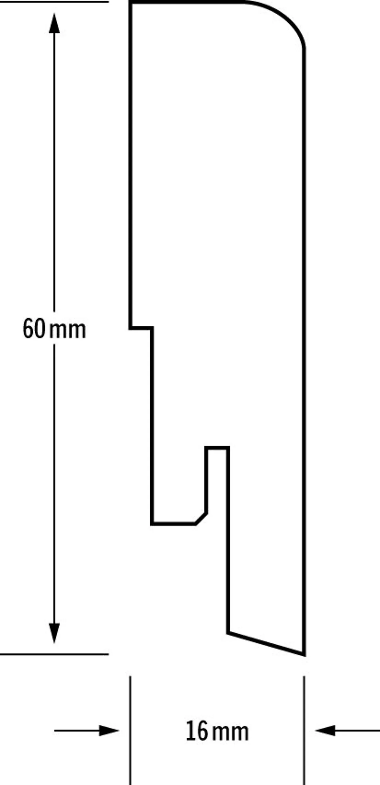 Gulvlist 16x60 eikfinert 240cm null - null - 3 - Miniatyr