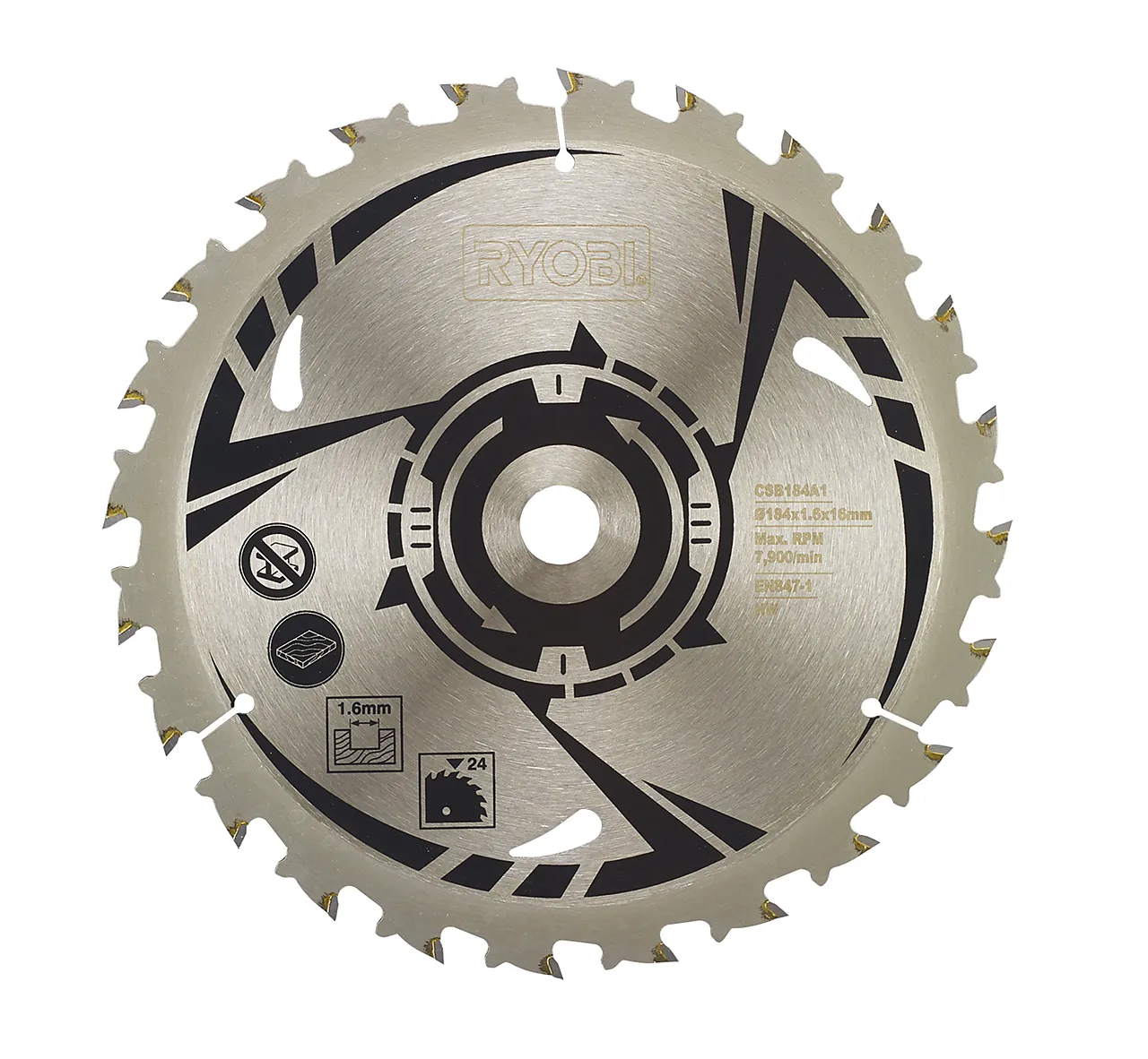 Sagblad til sirkelsag 184 x 16 mm 24 tenner Sagblad til sirkelsag 184 x 16 mm 24 tenner