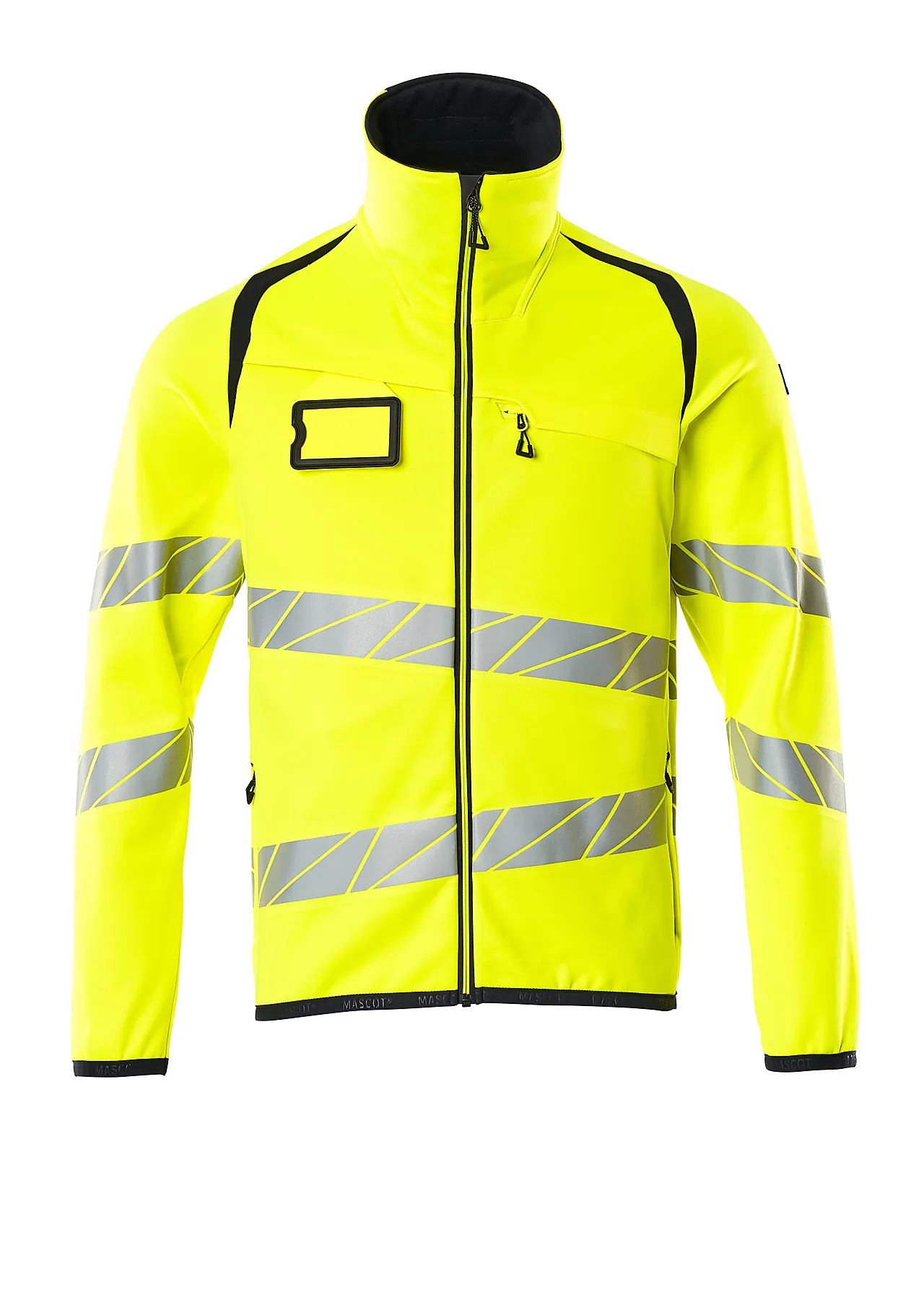 Fleecejakke gul/svart 2XL med reflekser Fleecejakke gul/svart 2XL med reflekser