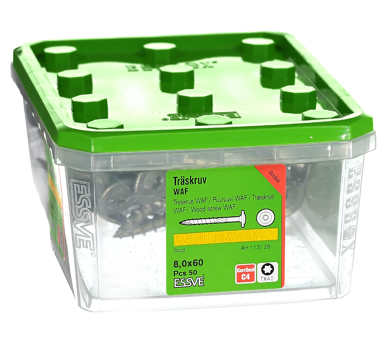 Konstruksjonskrue WAF utvendig 8x60 50 stk null - null - 2 - Miniatyr