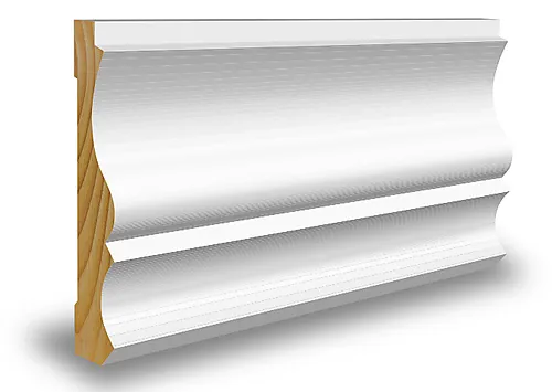 Karmlist furu profilert CW114 hvit bomull S0502-Y 21x95x4400 mm