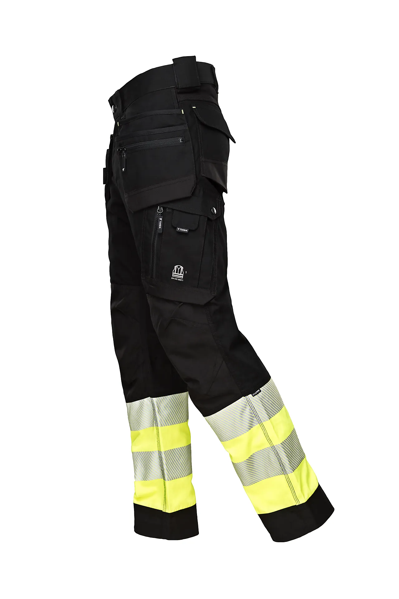 Bukse HI-VIZ Kl.1 Str 48 sort/gul