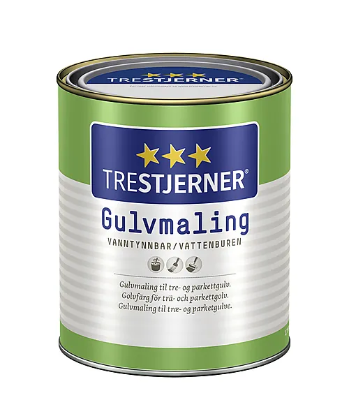 Gulvmaling halvblank 0,75 liter hvit