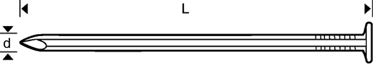 Spiker skarpkant 1,7x40 fzv -1000 varmforsinket stål Spiker skarpkant 1,7x40 fzv -1000 varmforsinket stål