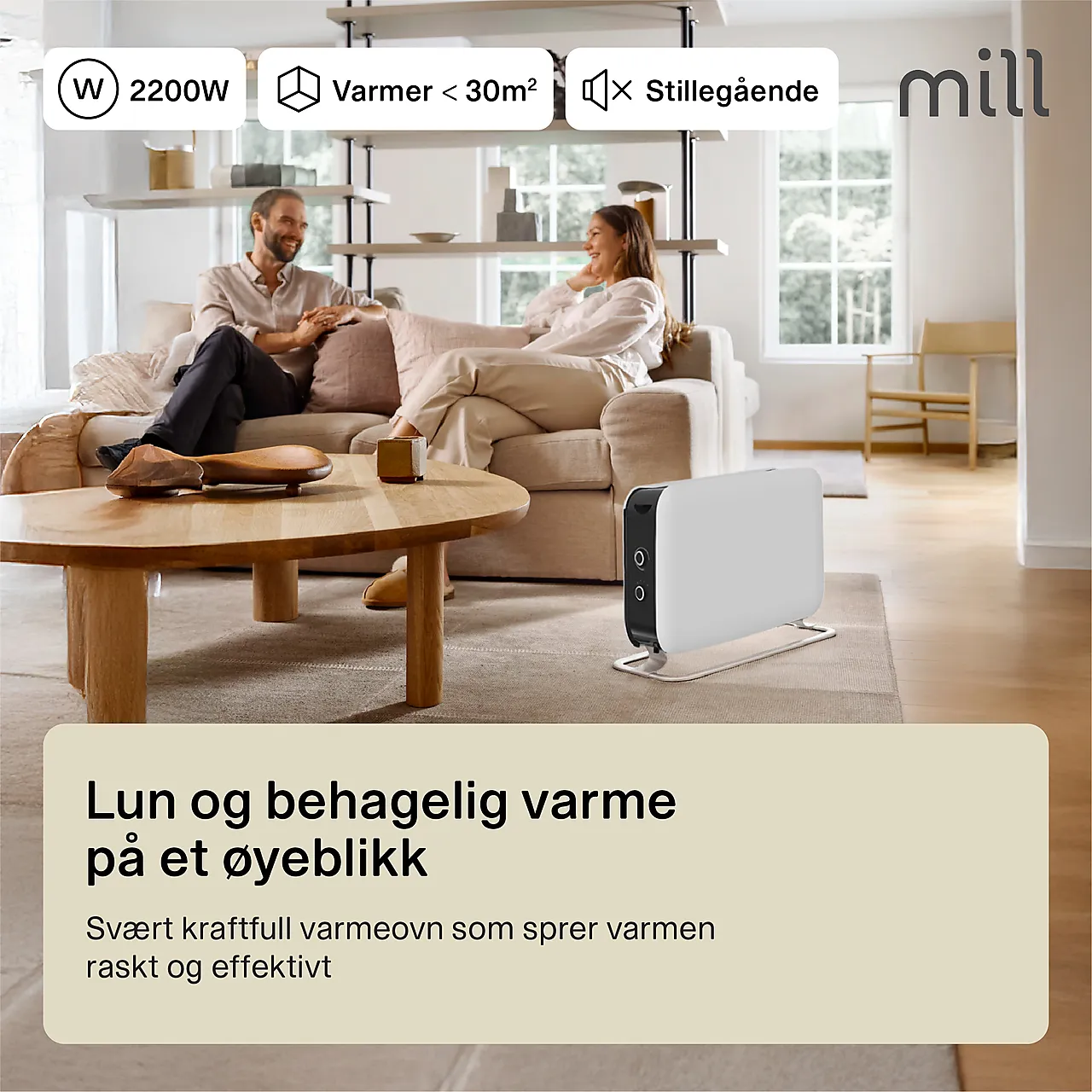 Gulvovn 2200 watt max mekanisk null - null - 3 - Miniatyr