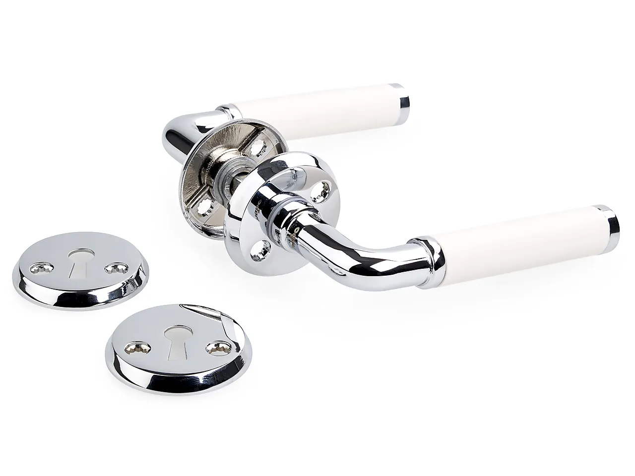 A384 dørhåndtak innerdør hvit/krom A384 dørhåndtak innerdør hvit/krom