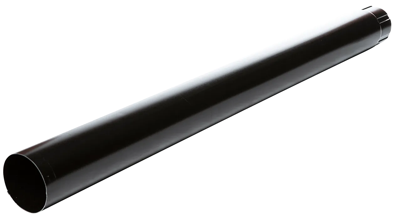 Nedløpsrør stål sort 90mm 3m isola