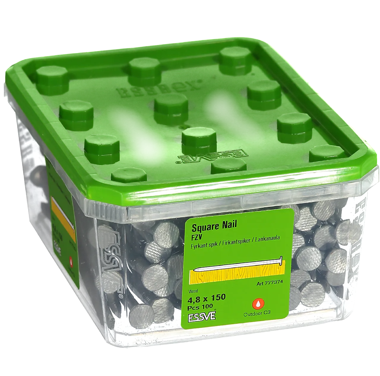 Firkantspiker 4,8x150 fzva90 null - null - 3 - Miniatyr