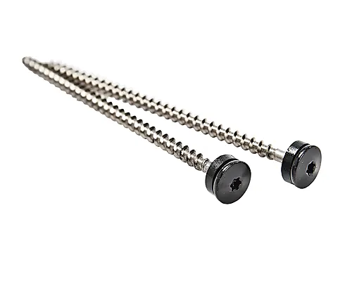 Møneskrue m/ pakning svart 5x110 mm