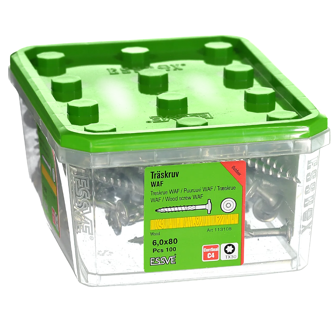 Konstruksjonskrue WAF utvendig 6x80 100 stk null - null - 3 - Miniatyr