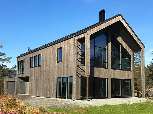 Kledning Dobbelfals 28 grader, gammel type 19x148 gran NORD behandlet
